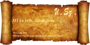Ullrich Szabina névjegykártya
